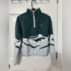 PINK by Victoria’s Secret fleece jacket winter print quarter zip